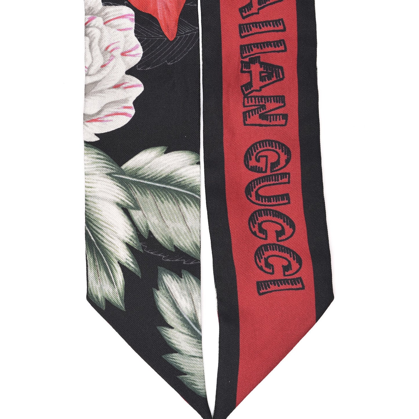 Silk Twill Haway Neck Bow Scarf Black