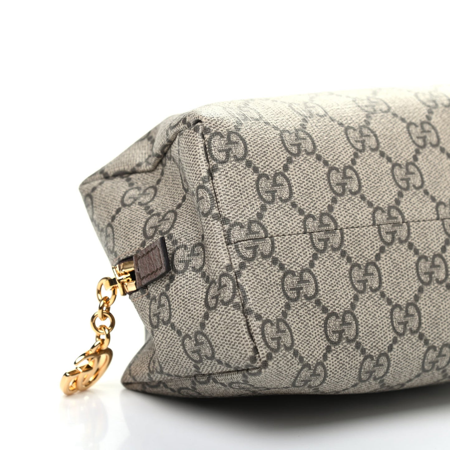 Soft GG Supreme Monogram Calfskin Medium Ophidia Cosmetic Case Beige Ebony New Acero