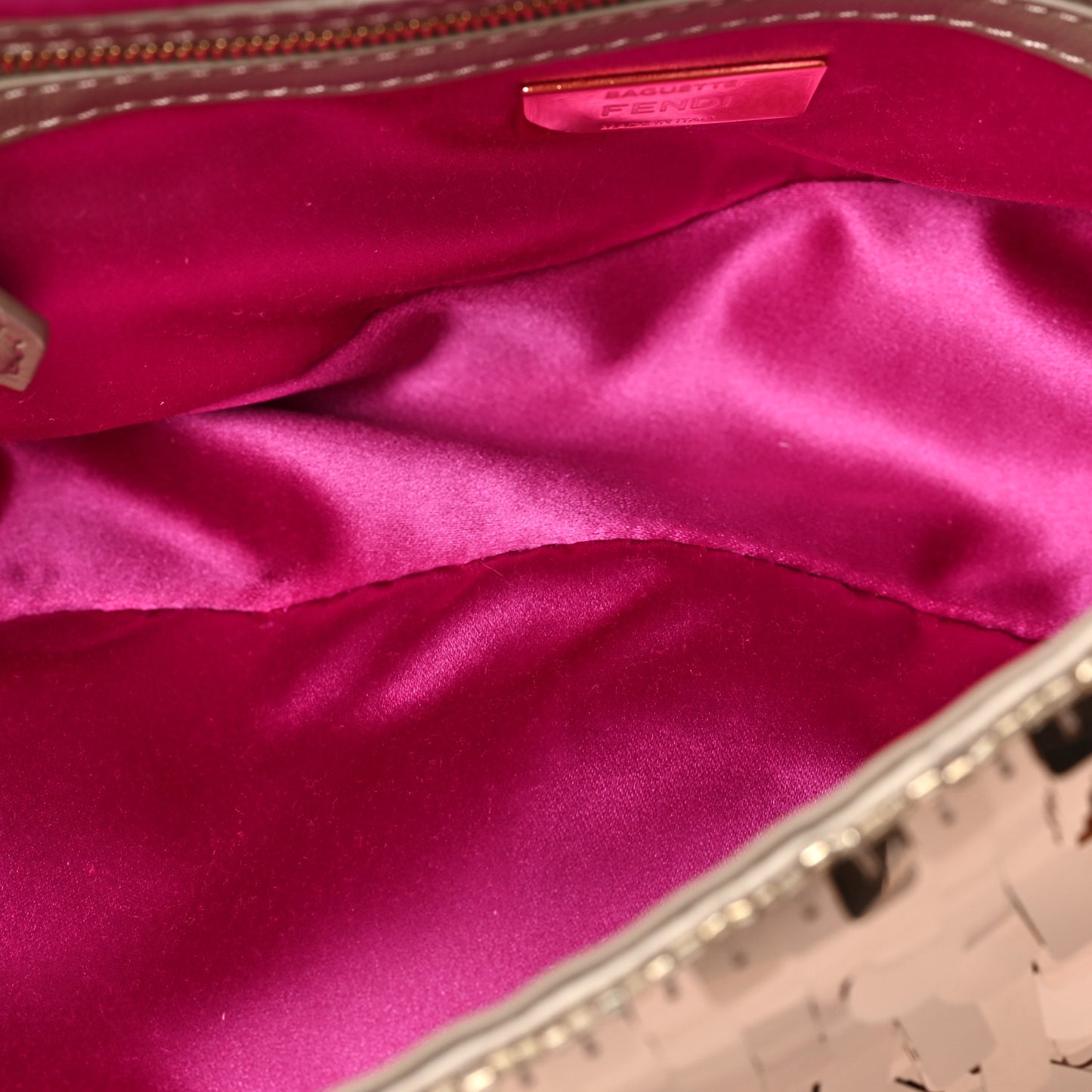 Sequin Paillettes Vitello Grace Sex and the City Baguette Tortora