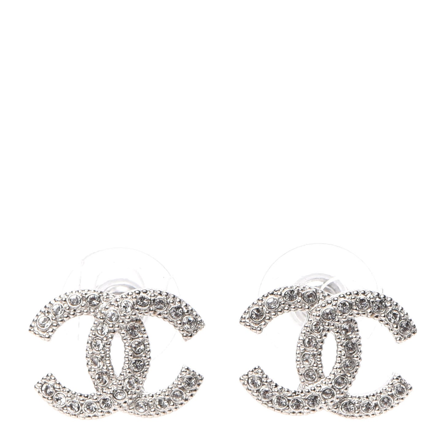 Crystal CC Earrings Silver