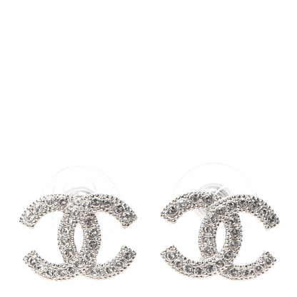 Chanel Crystal CC Earrings Silver 1 of 5