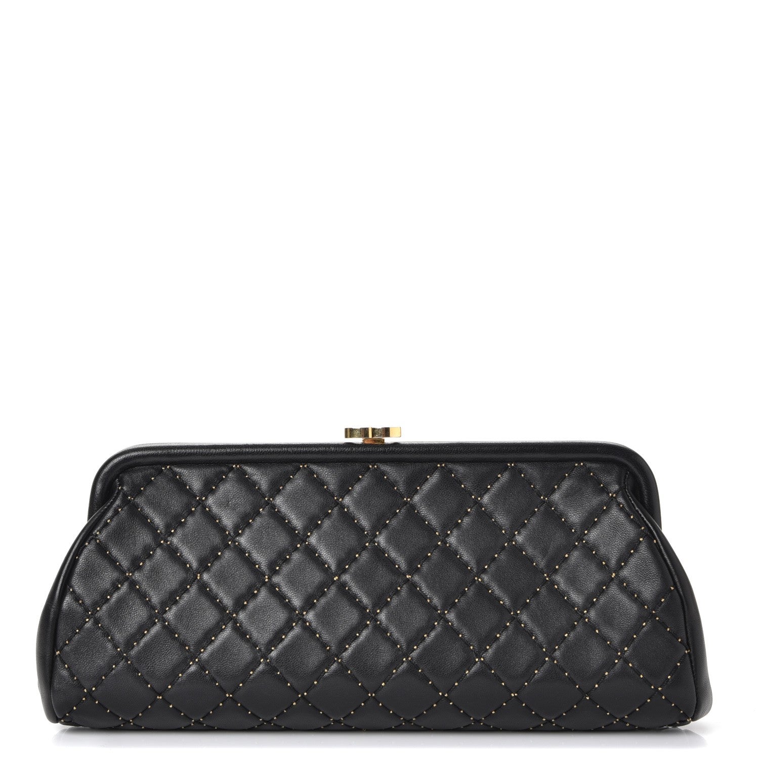 Chanel Lambskin Stitched Timeless Clutch Black 10 of 17