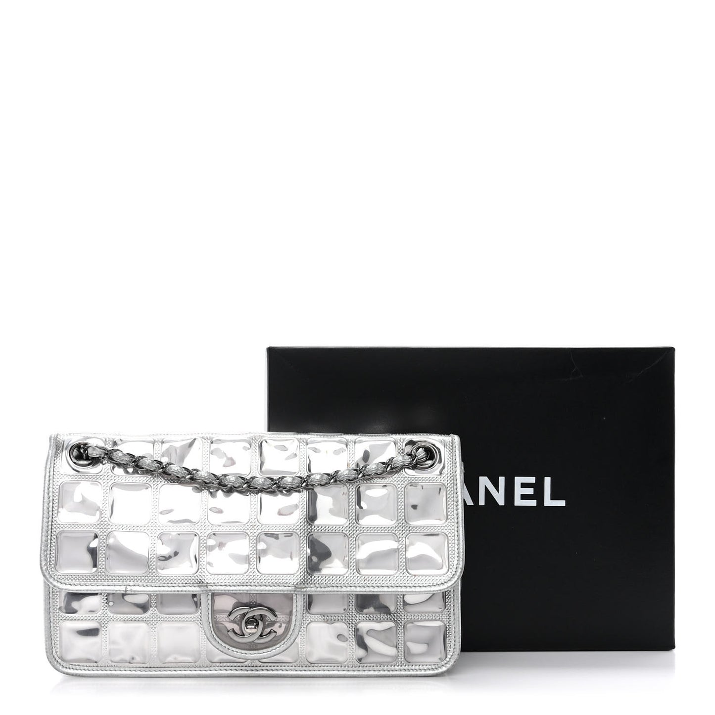 Vinyl Large Ice Cube Flap Silver