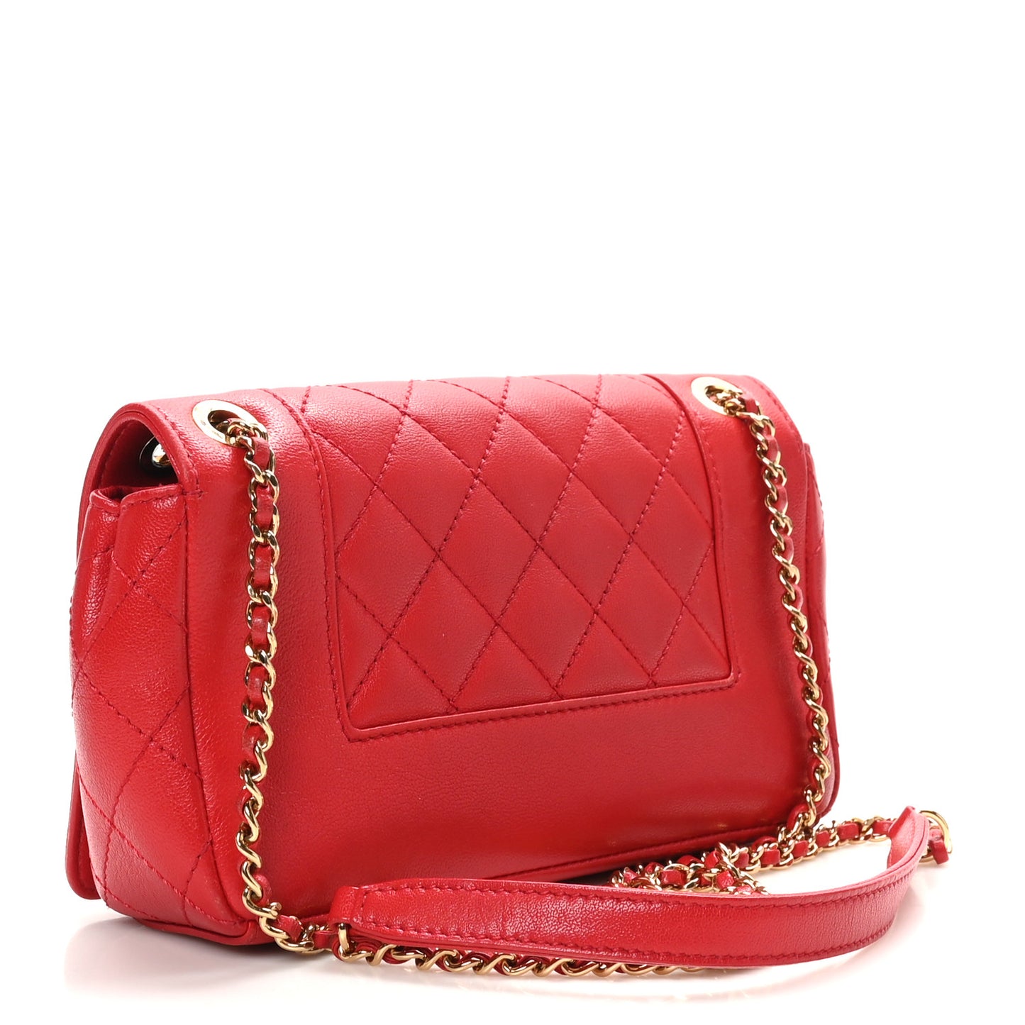 Sheepskin Quilted Medium Vintage Mademoiselle Flap Red
