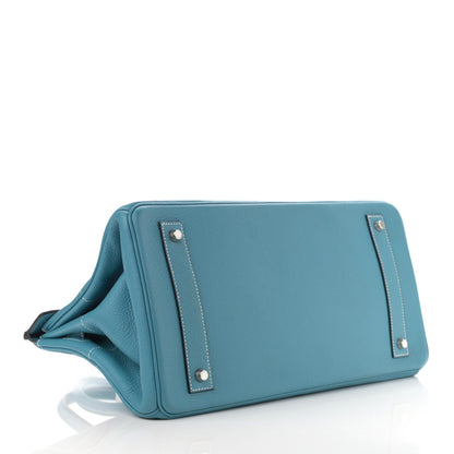 Hermes Taurillon Clemence JPG Birkin 42 Blue Jean 4 of 13