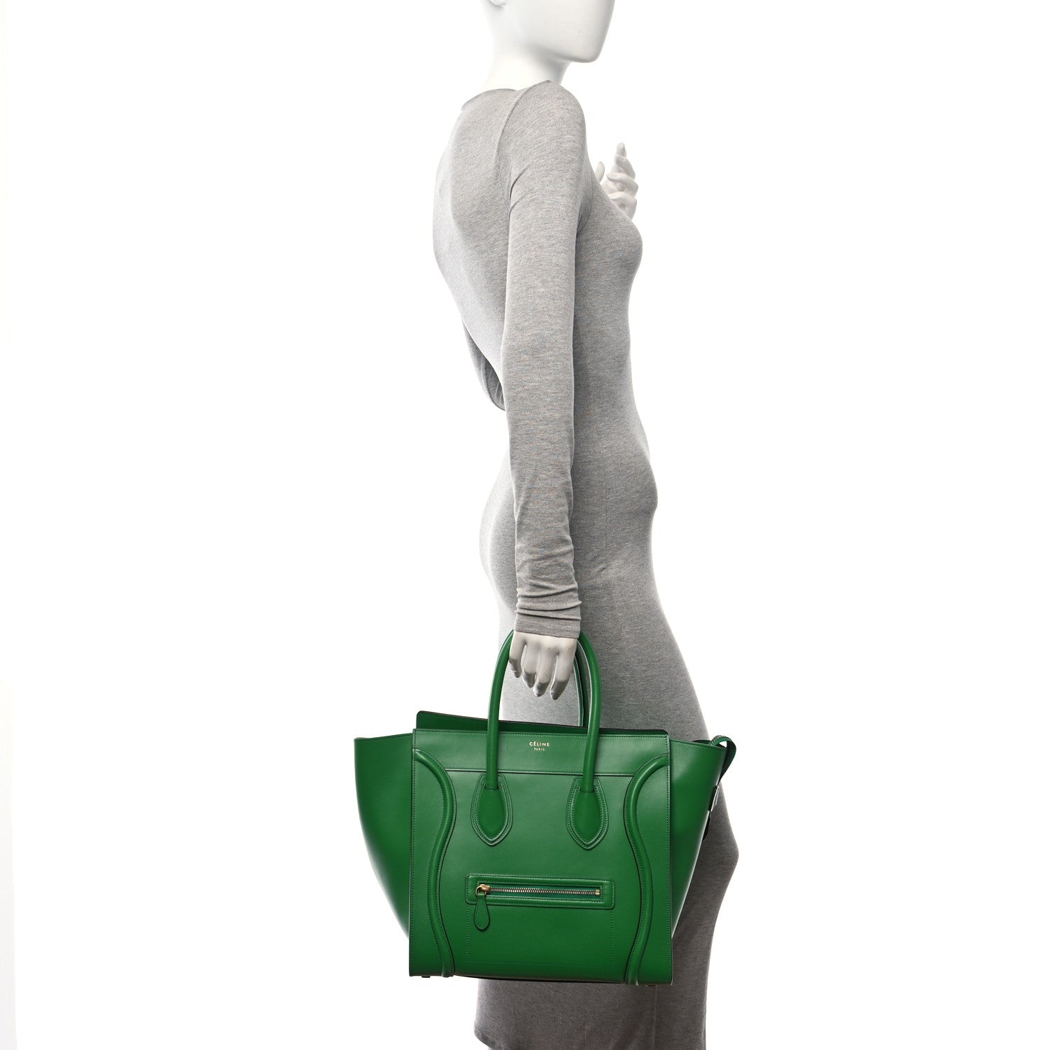 Celine Palmelato Mini Luggage Grass Green 2 of 10