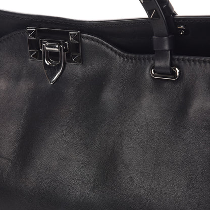 Valentino Garavani Vitello Medium Rockstud Tote Black 9 of 15