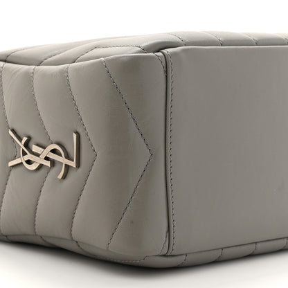 Saint Laurent Calfskin Y Quilted Monogram Small Loulou Bowling Bag Light Gray 10 of 10