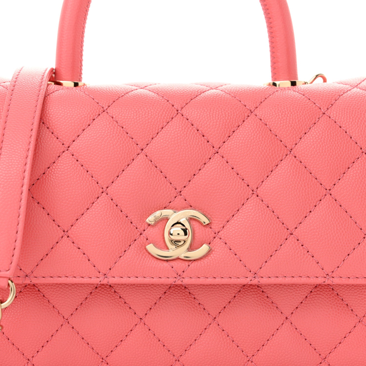 Chanel Caviar Quilted Mini Coco Handle Flap Pink 8 of 11