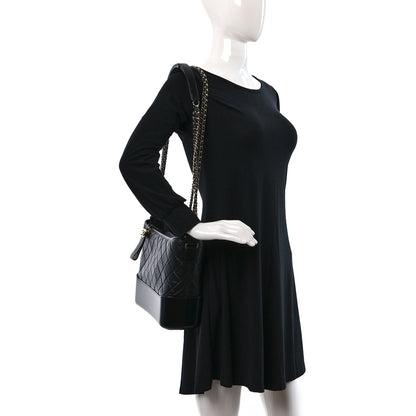 Chanel Aged Calfskin Quilted Medium Gabrielle Hobo Black 2 of 9