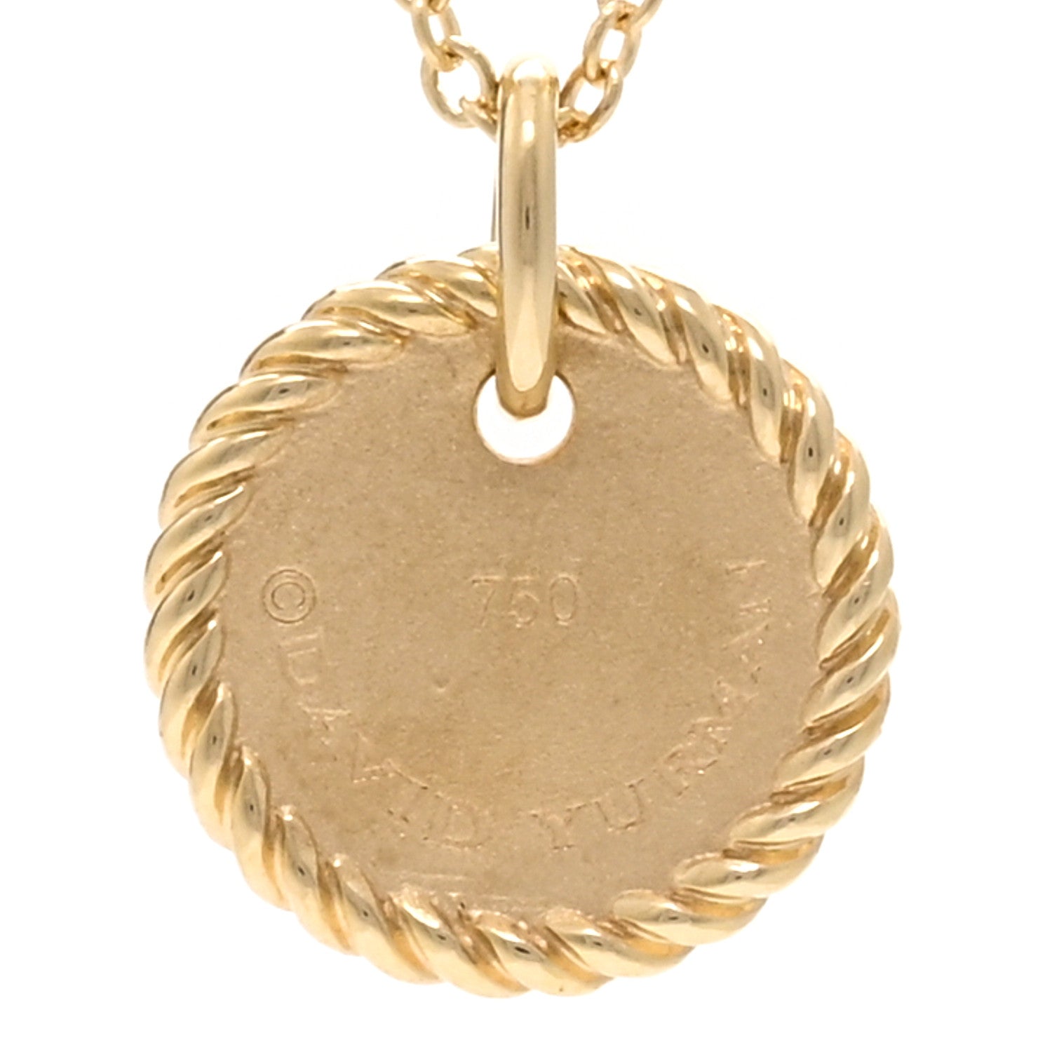 David Yurman 18K Yellow Gold Diamond Initial A Charm Pendant Necklace 4 of 6