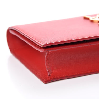 Saint Laurent Grain De Poudre Classic Kate Monogram Clutch New Red 9 of 12