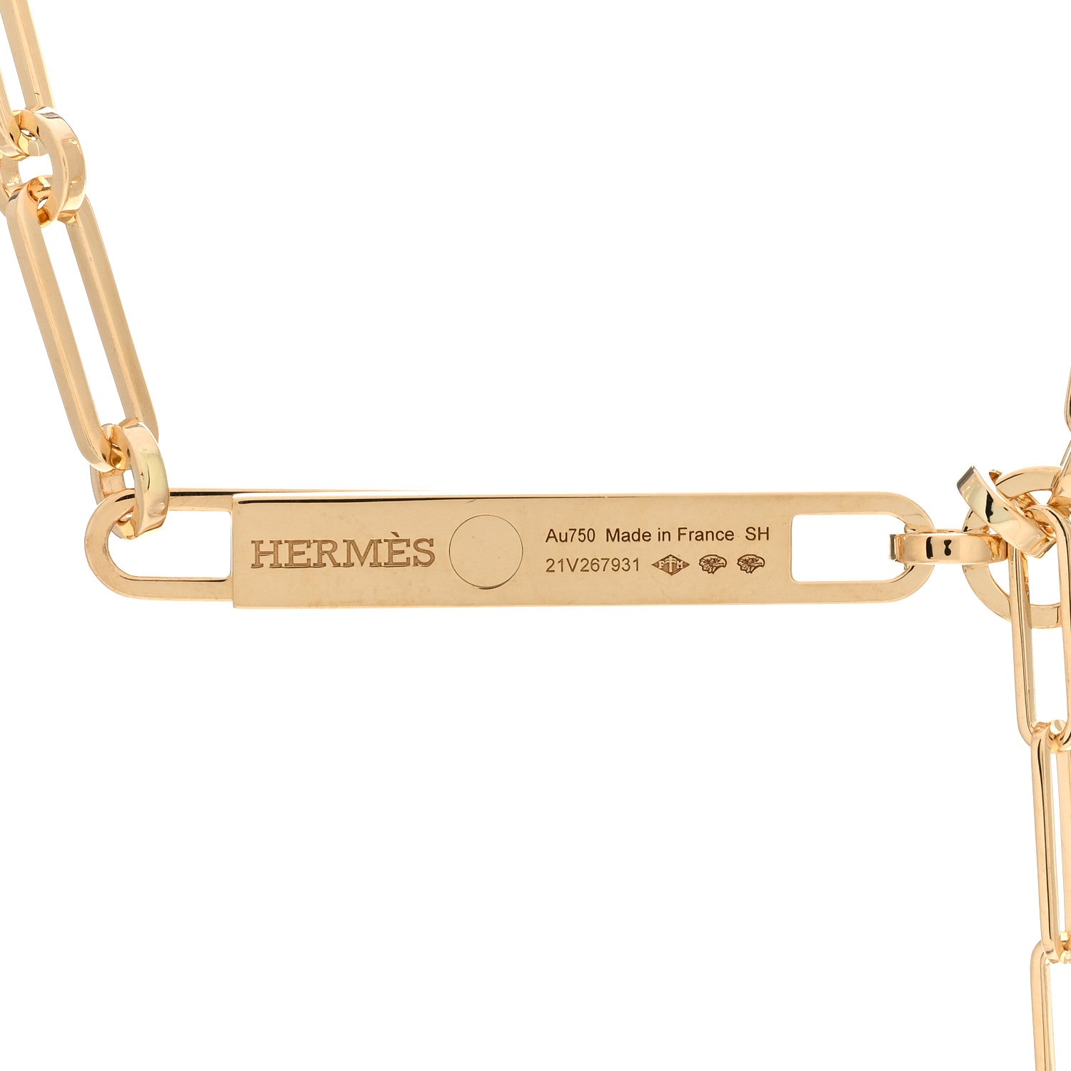 Hermes 18K Yellow Gold Diamond Pave PM Kelly Chaine Lariat Necklace SH 4 of 5