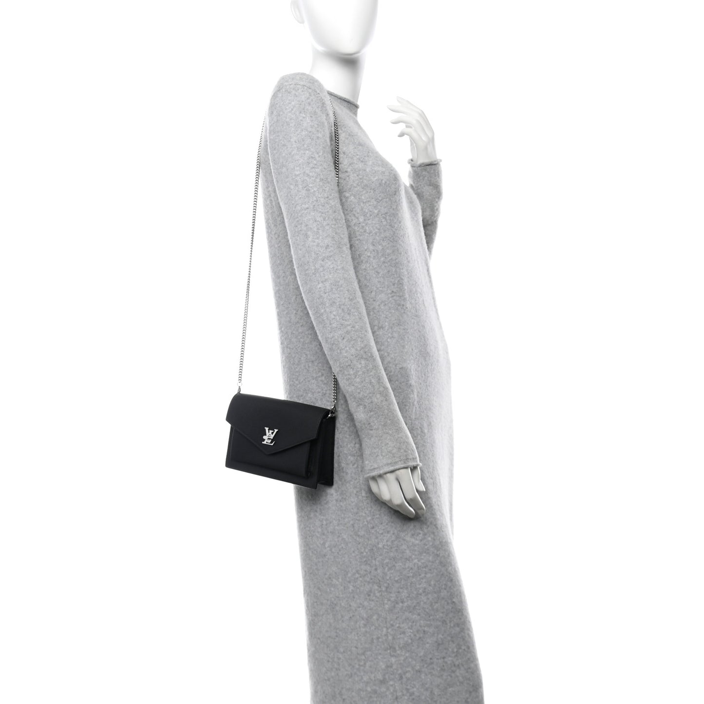 Soft Calfskin My Lockme Chain Pochette Black