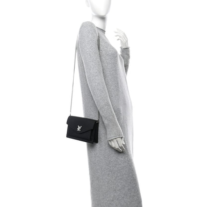 Louis Vuitton Soft Calfskin My Lockme Chain Pochette Black 2 of 9