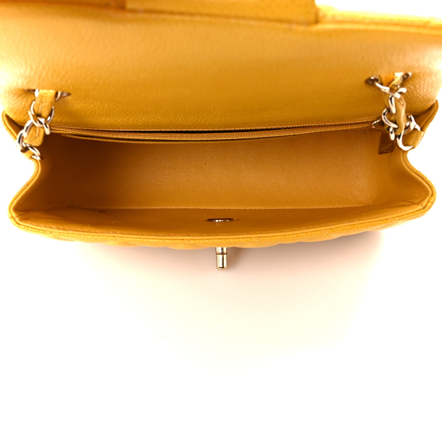 Chanel Caviar Quilted Mini Rectangular Flap Yellow 5 of 12