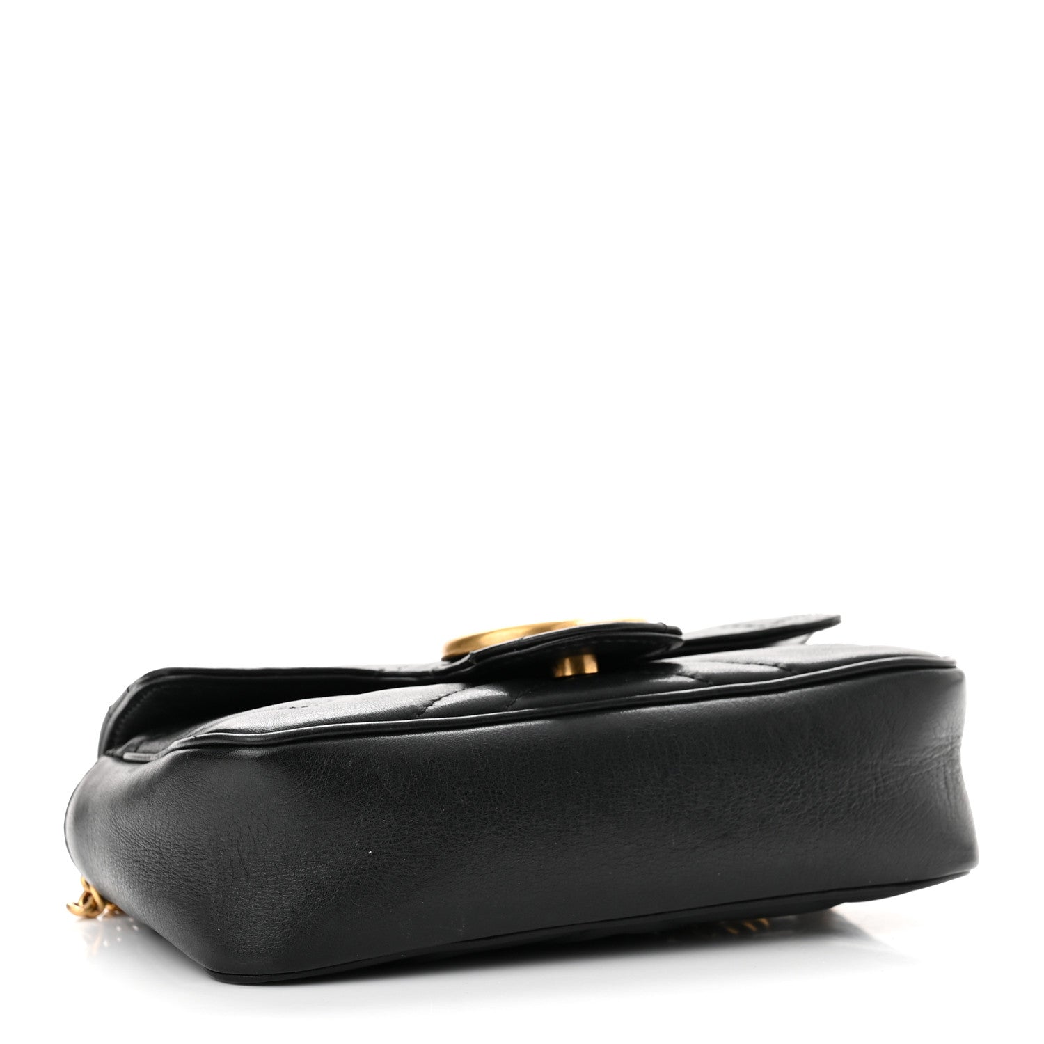 Gucci Calfskin Matelasse Super Mini GG Marmont Shoulder Bag Black 4 of 9