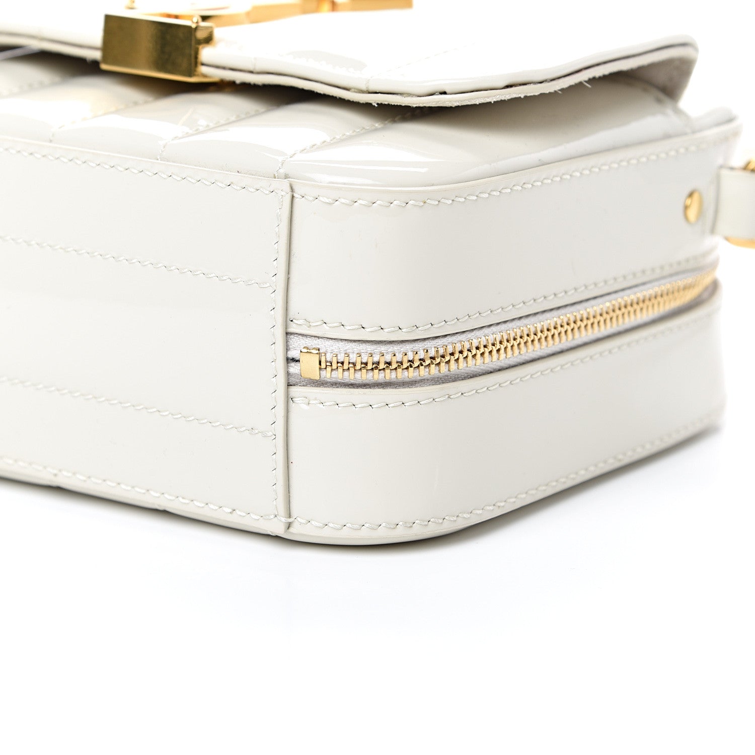 Saint Laurent Patent Matelasse Monogram Toy Vicky Camera Bag Off White 9 of 9