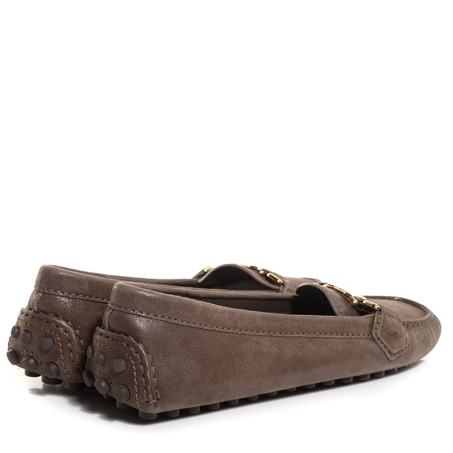 Iridescent Suede Oxford Loafers Metallic 37.5