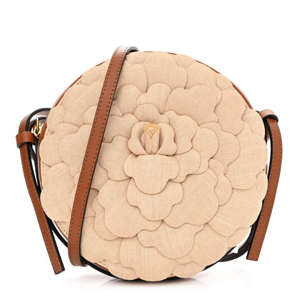 Valentino Garavani Canvas Calfskin Atelier 03 Rose Edition Round Crossbody Bag Natural 1 of 9