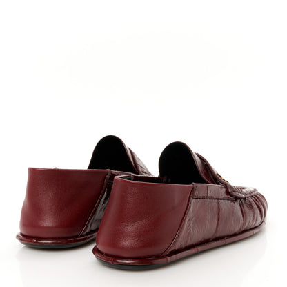 Saint Laurent Glazed Eel Chunky Le Loafer Penny Slippers 37 Burgundy 5 of 9