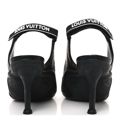 Louis Vuitton Patent Monogram Archlight Slingback Pumps 36 Black 6 of 11