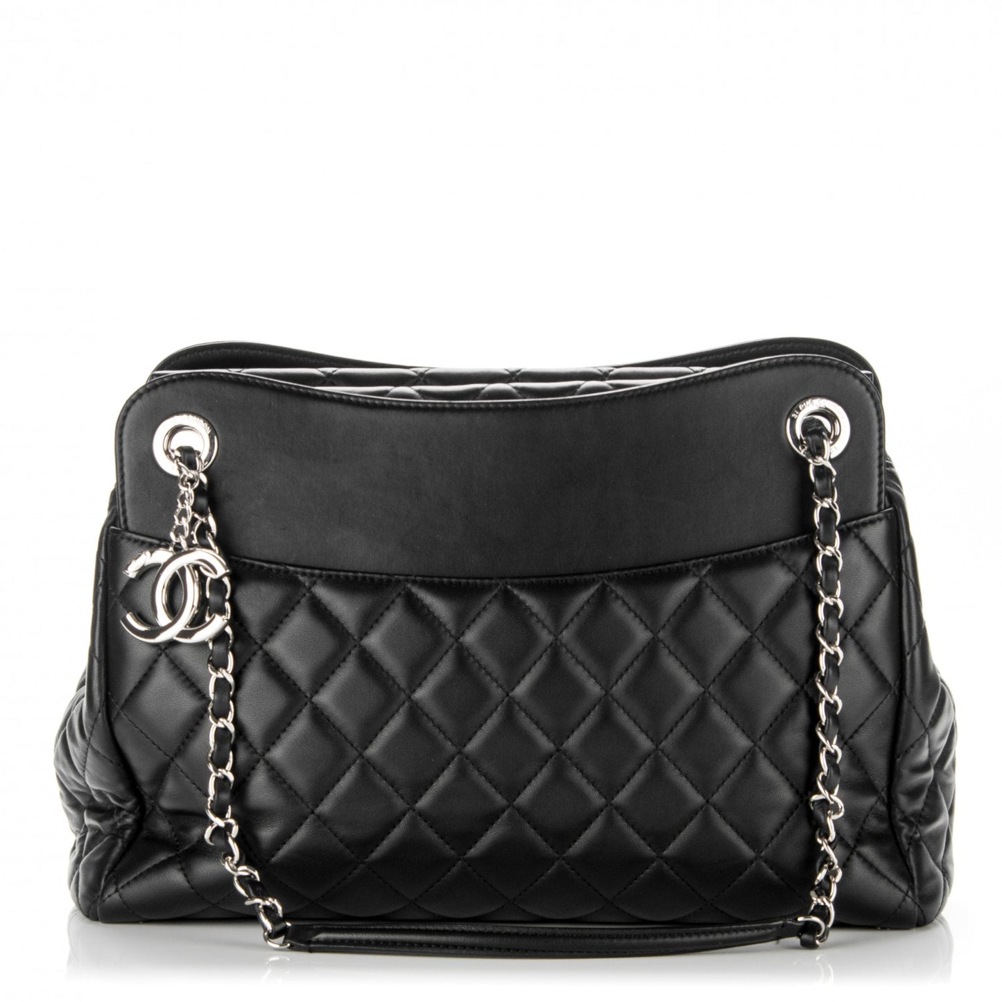 Lambskin Quilted 7 Large Tote Black