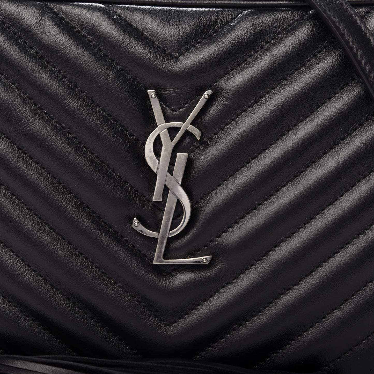 Calfskin Matelasse Monogram Lou Camera Bag Black