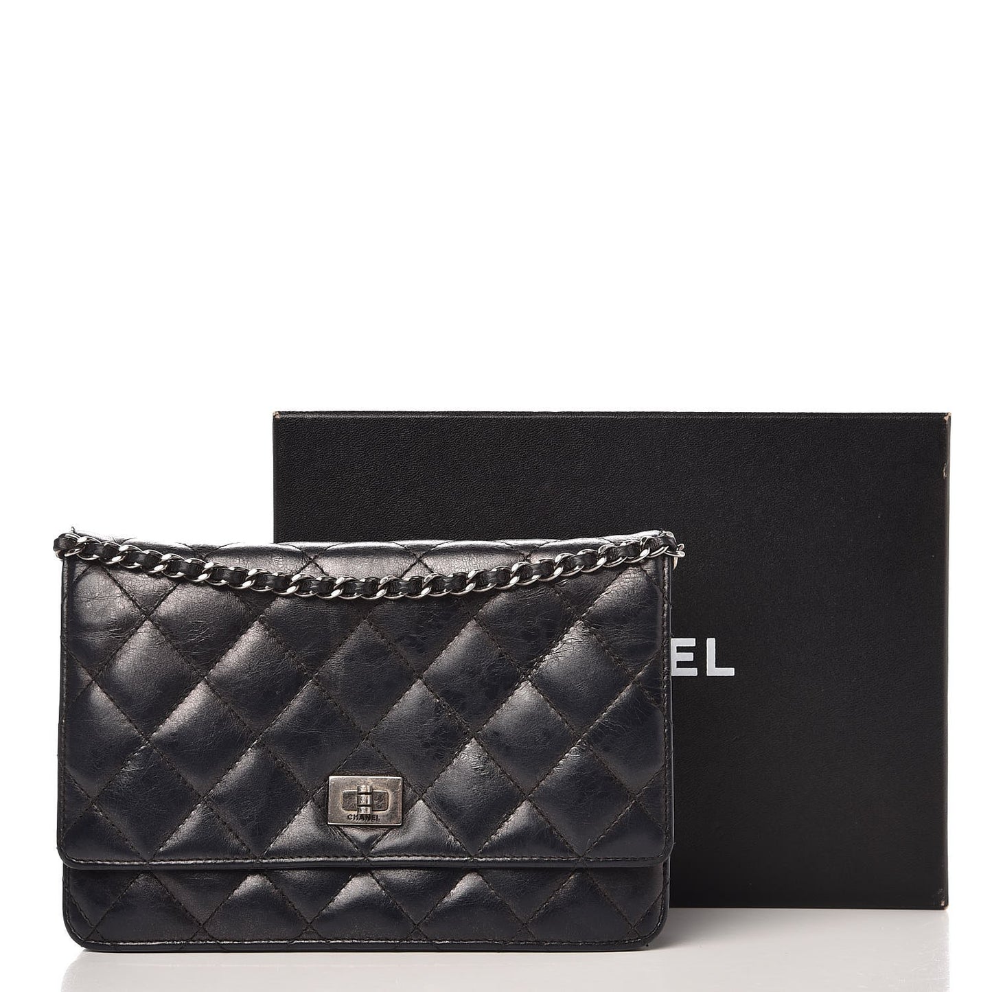 Aged Calfskin Reissue Wallet On Chain WOC Black