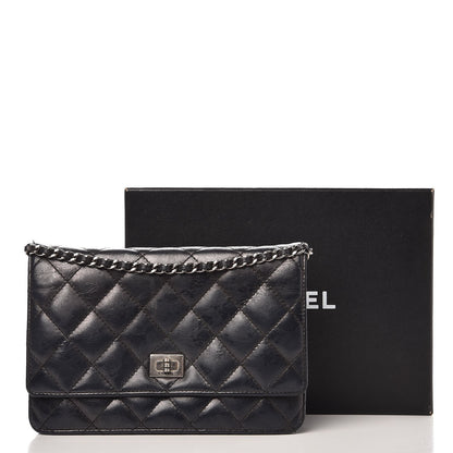 Chanel Aged Calfskin Reissue Wallet On Chain WOC Black 12 of 12