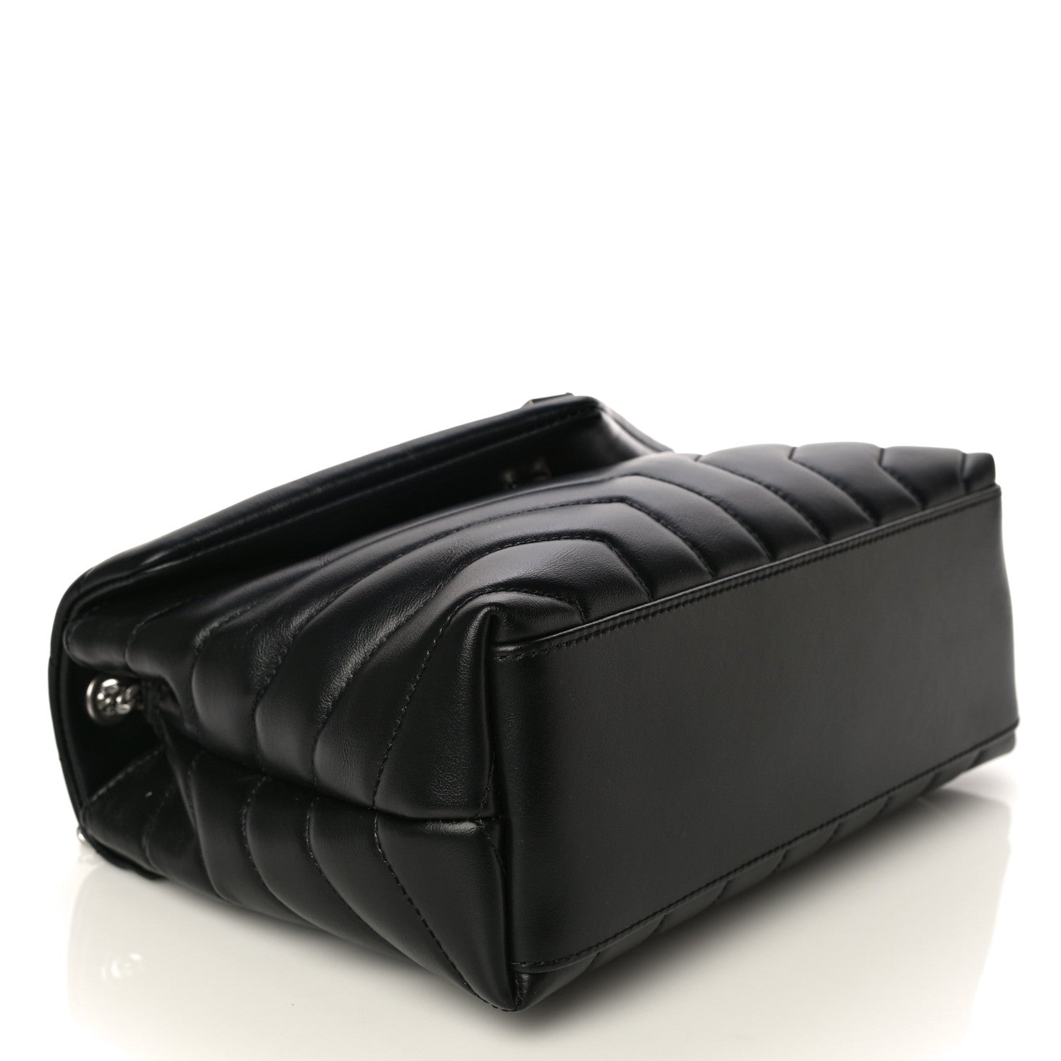 Saint Laurent Calfskin Y Quilted Monogram Small Loulou Chain Satchel Black 4 of 10
