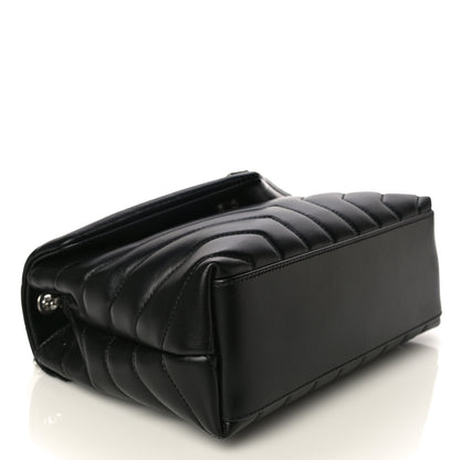 Saint Laurent Calfskin Y Quilted Monogram Small Loulou Chain Satchel Black 4 of 10