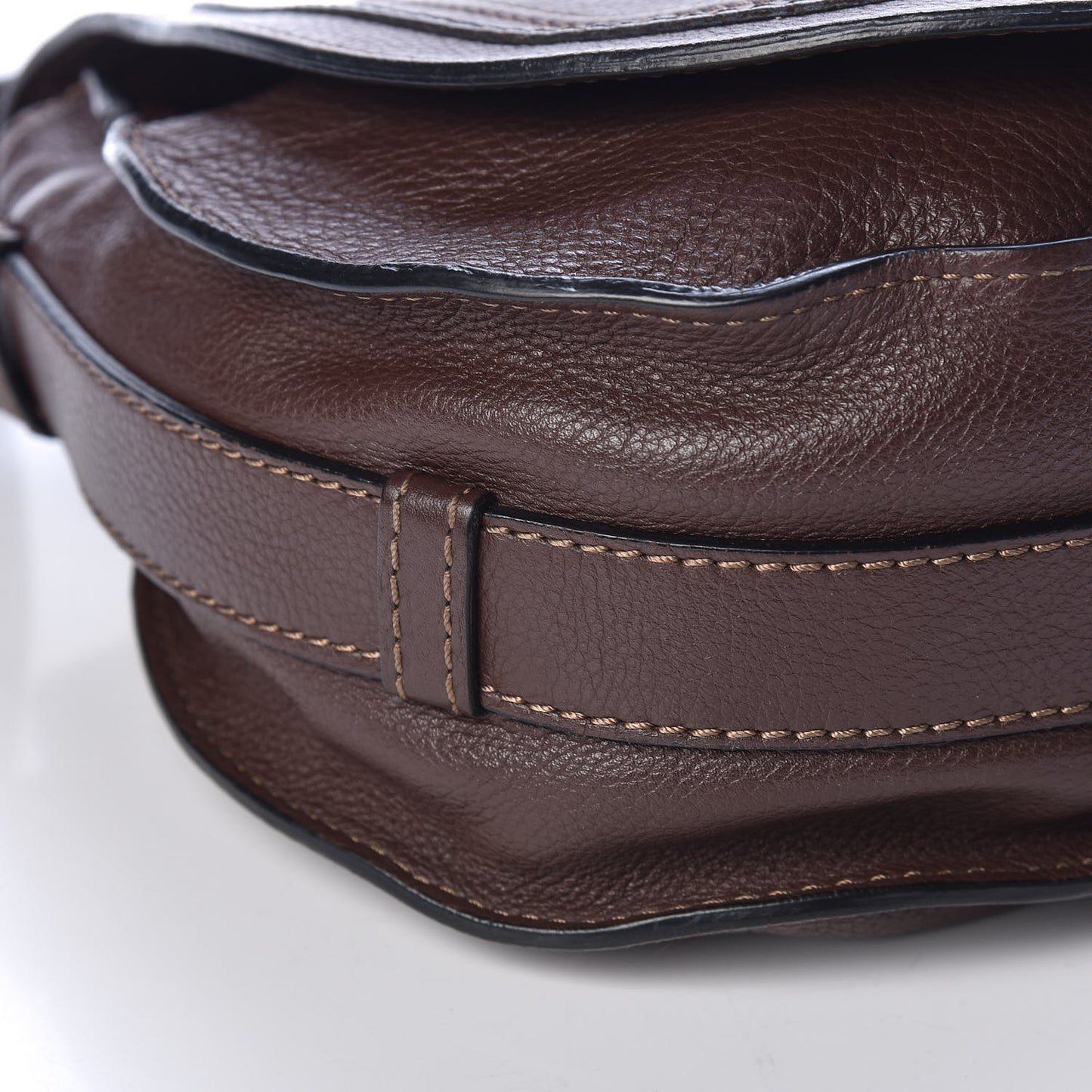 Calfskin Medium Marcie Round Crossbody Bag Coffee Shot