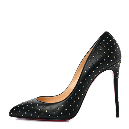 Christian Louboutin Nappa Pigalle Follies Plume 100 Pumps 39 Black Antique Gold 1 of 7