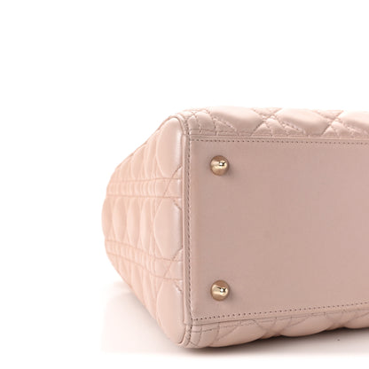 Christian Dior Pearly Lambskin Cannage Medium Lady Dior Lotus 9 of 10