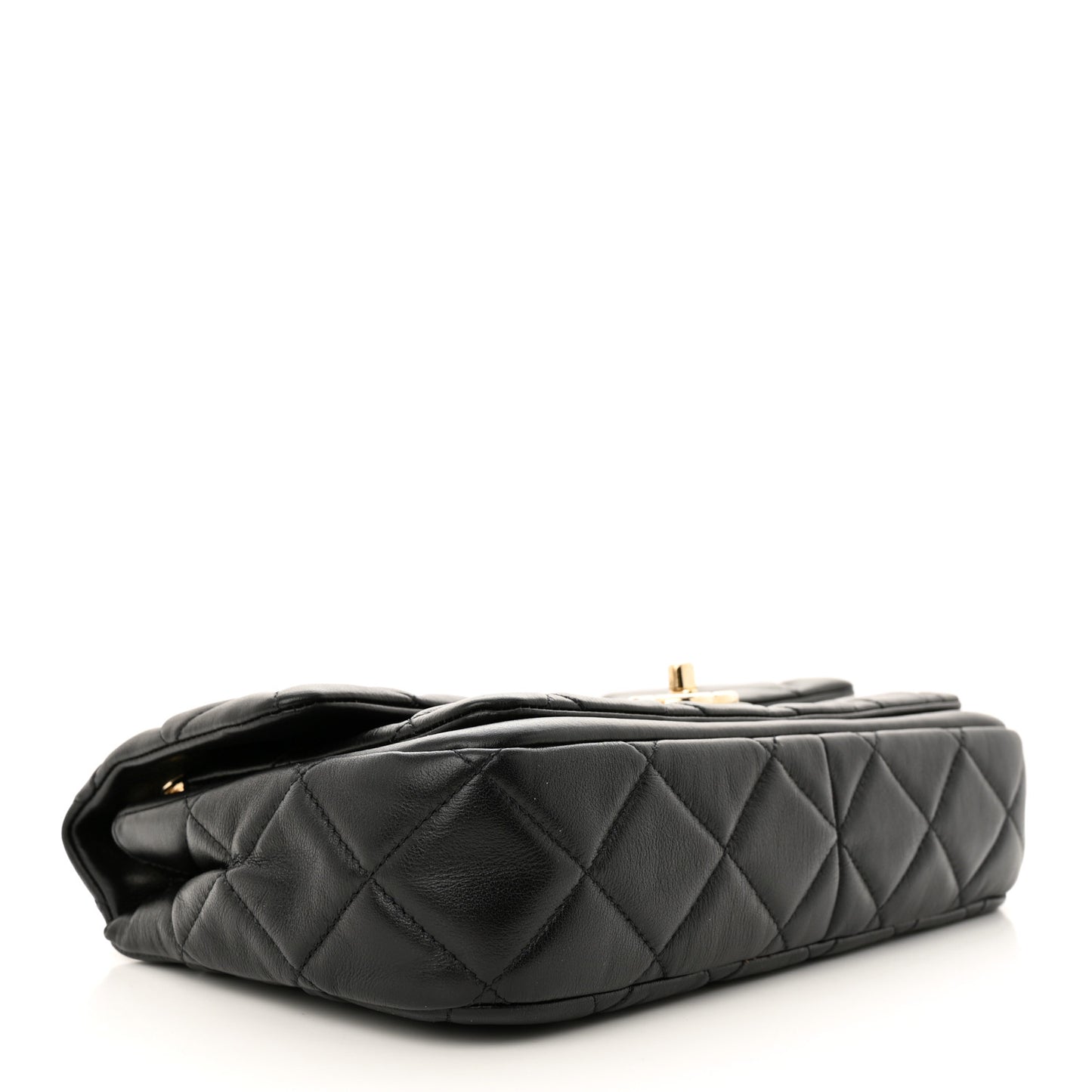 Lambskin Quilted Small Single Flap Black