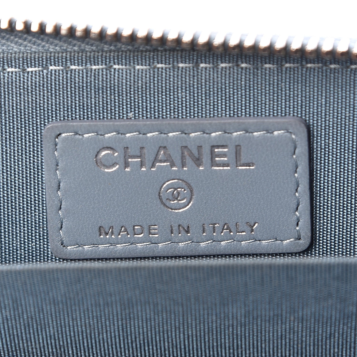 Chanel Lambskin Quilted CC Crossing Zip Around Coin Purse Light Blue 6 of 8