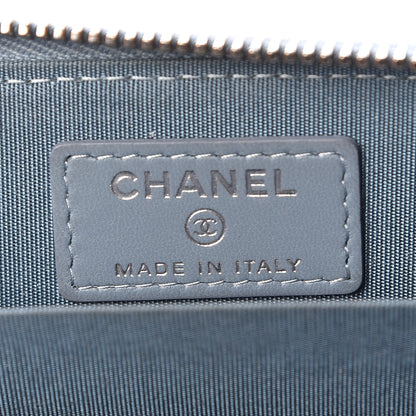 Chanel Lambskin Quilted CC Crossing Zip Around Coin Purse Light Blue 6 of 8