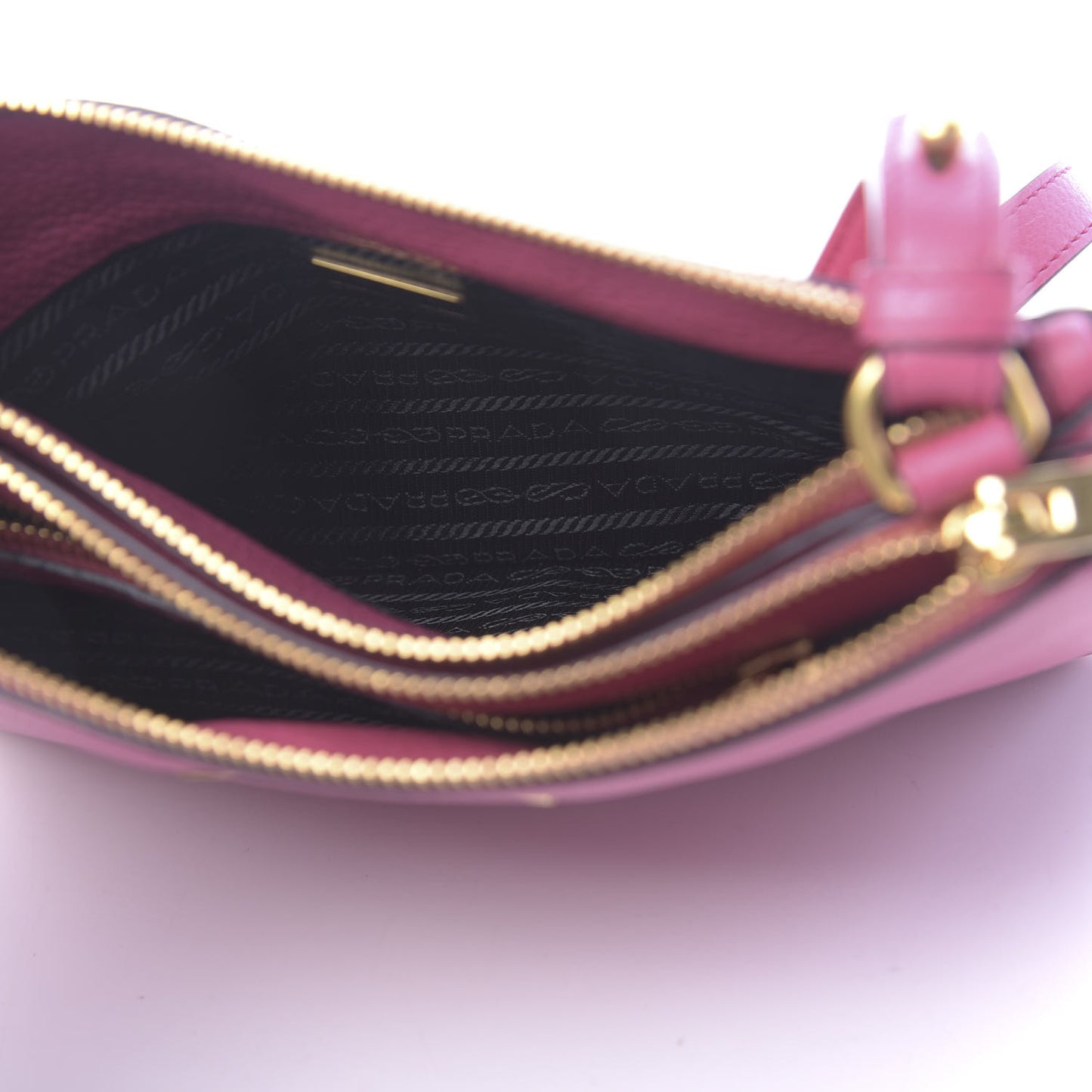 Vitello Phenix Double Zip Crossbody Bag Peonia