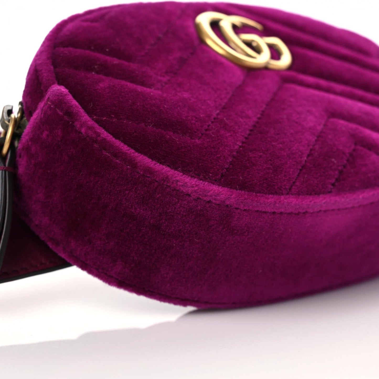 Velvet Matelasse GG Marmont Belt Bag Fuchsia 85 34 Violet Cyclamen