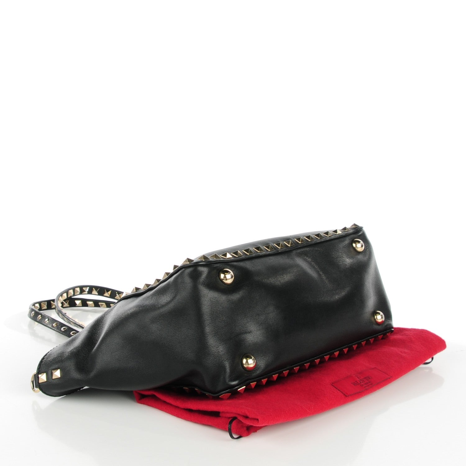 Valentino Garavani Vitello Small Rockstud Tote Black 4 of 7