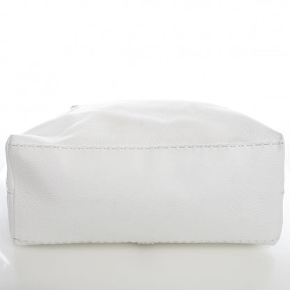 Fendi Calfskin Romano Selleria Borghese Tote White 3 of 13