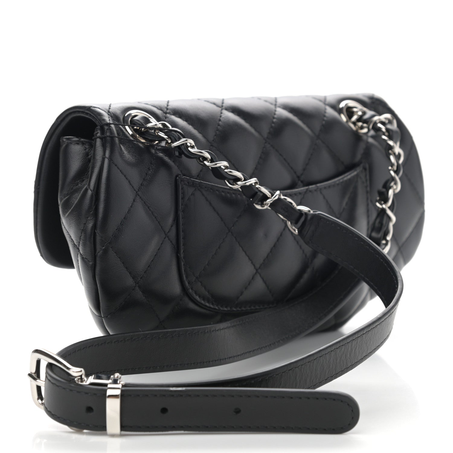 Chanel Calfskin Quilted CC Uniform Flap Belt Bag Black 3 of 10