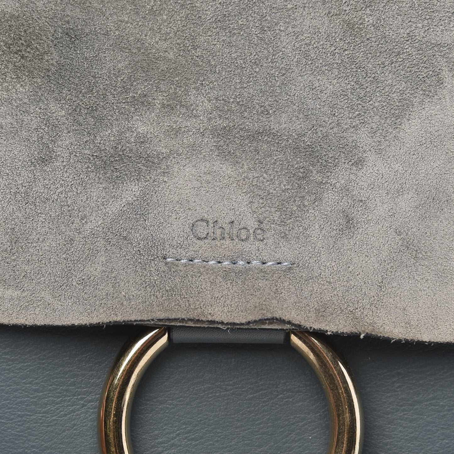 Suede Calfskin Medium Faye Shoulder Bag Cloudy Blue