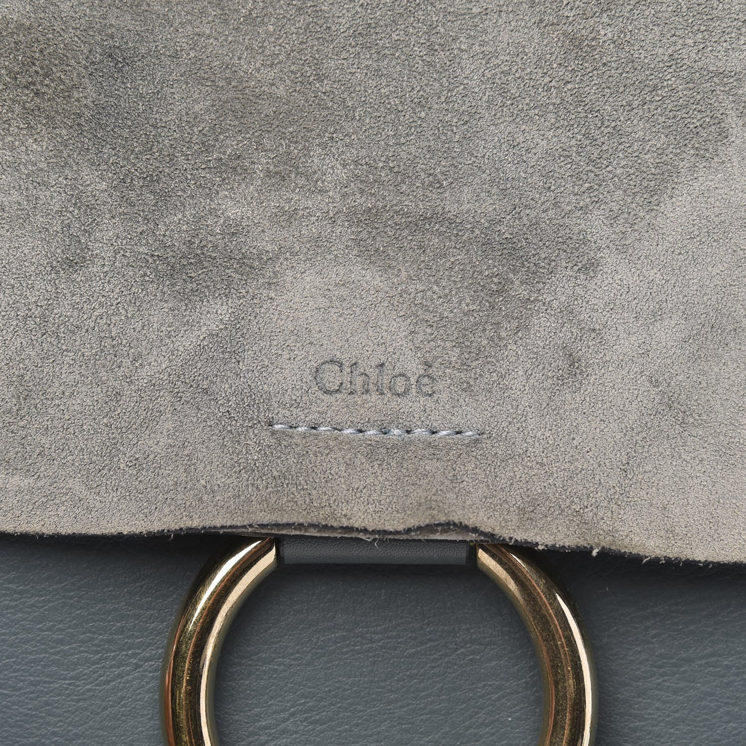 Chloe Suede Calfskin Medium Faye Shoulder Bag Cloudy Blue 7 of 16