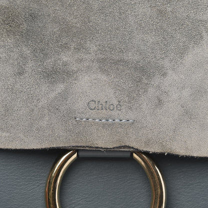 Chloe Suede Calfskin Medium Faye Shoulder Bag Cloudy Blue 7 of 16