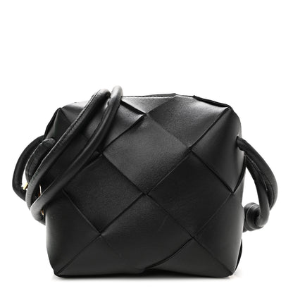 Bottega Veneta Lambskin Maxi Intrecciato Mini Cassette Camera Bag Black 1 of 8