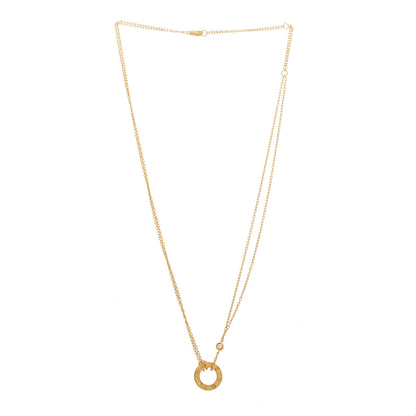 Cartier 18K Yellow Gold 2 Diamond LOVE Necklace 3 of 6