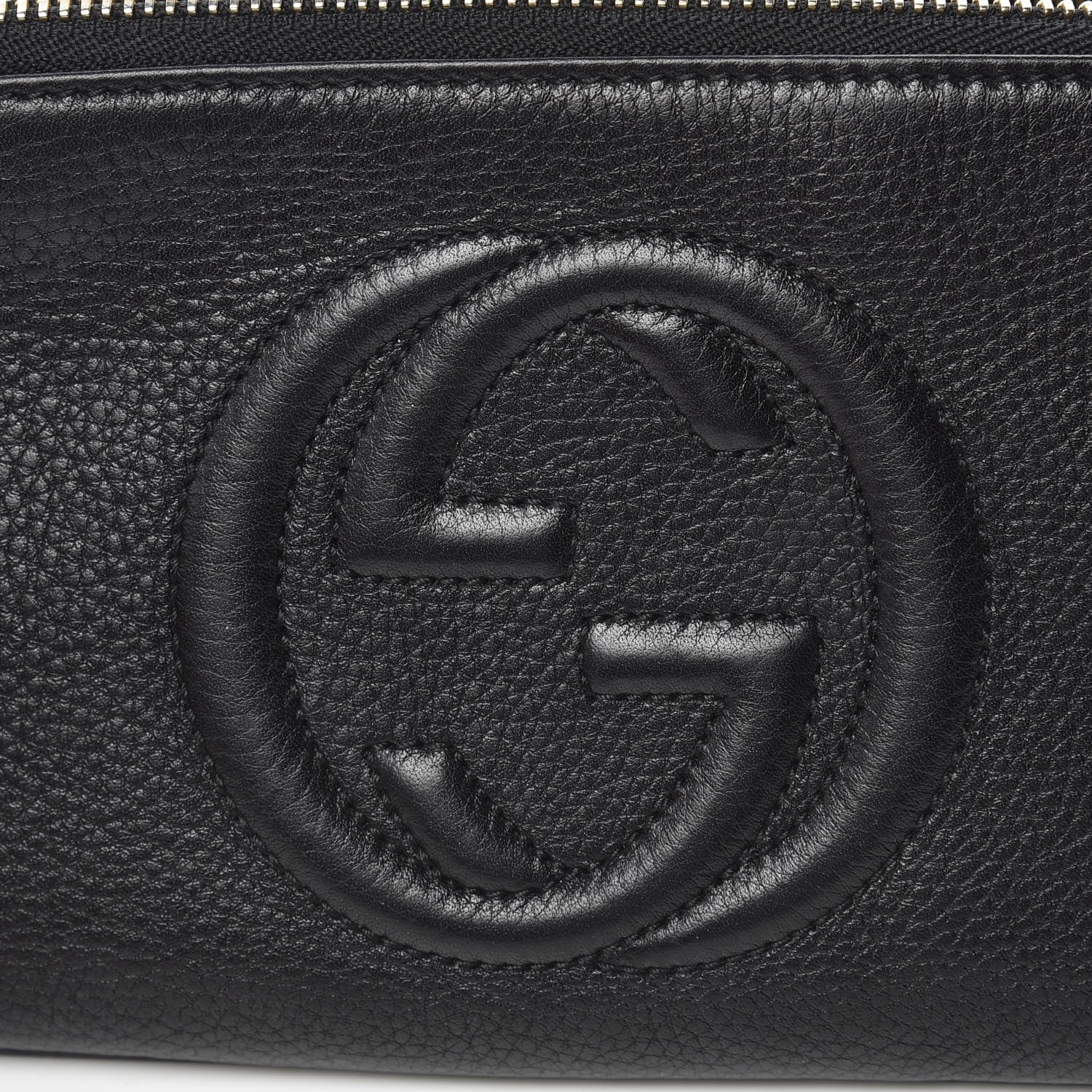 Gucci Pebbled Calfskin Soho Wristlet Black 8 of 13