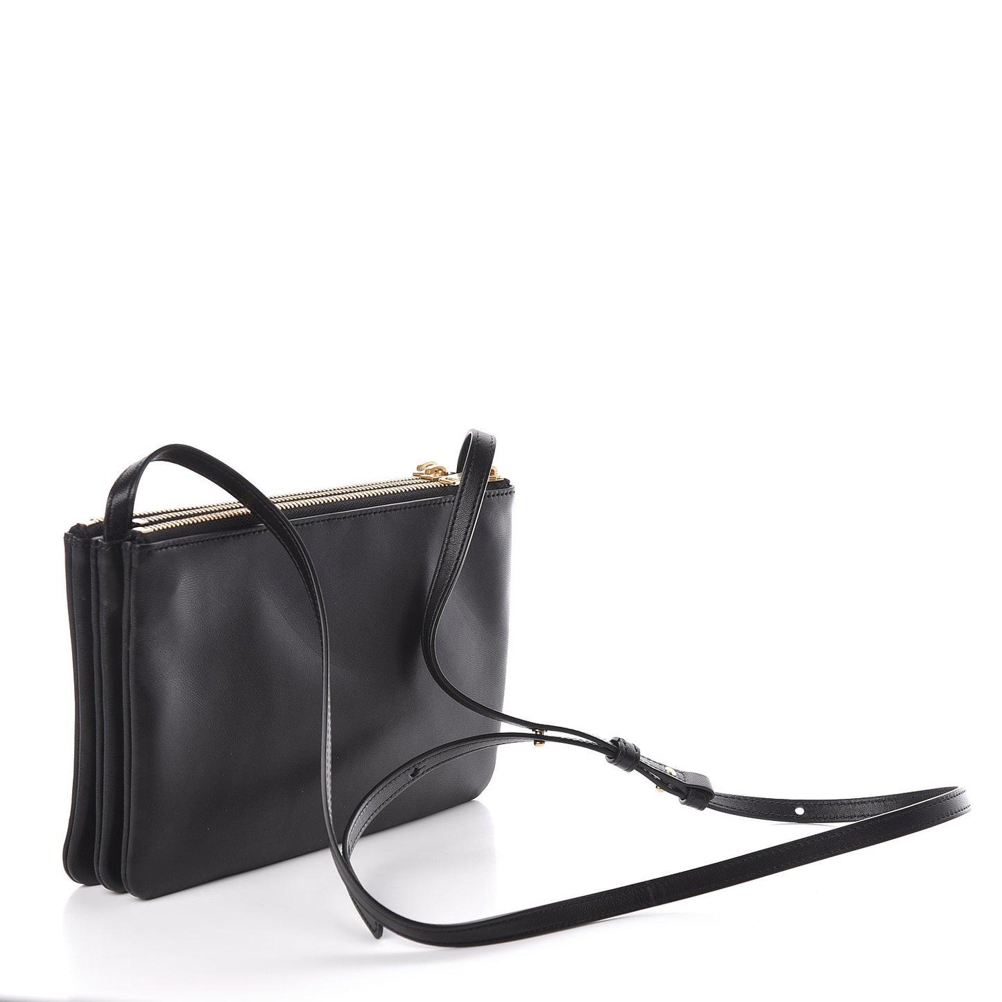 Lambskin Small Trio Crossbody Bag Black